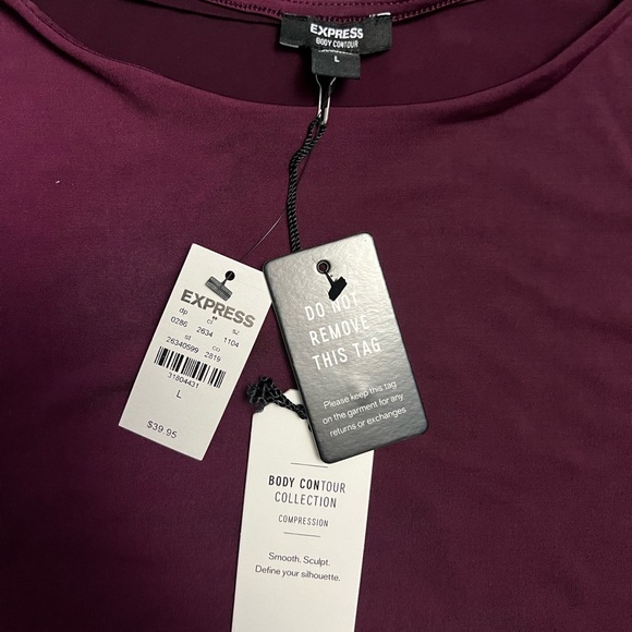 Express, body contour collection, maroon thong bodysuit - Picture 3 of 3